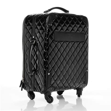 chanel white quilted rolling suitcase luggage|Chanel Rolling Luggage .